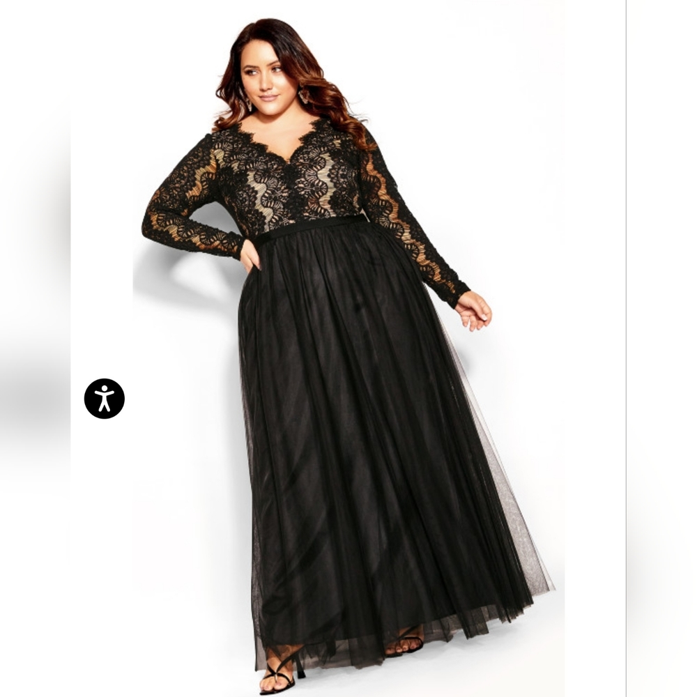 Beautiful Plus Size Maxi Dress / black 22